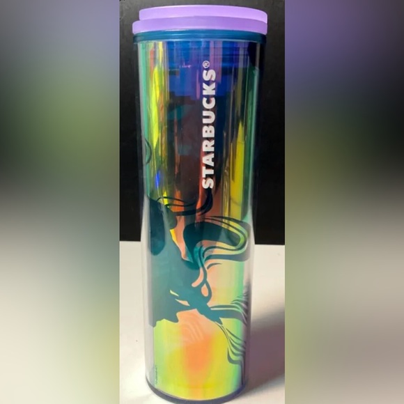 Starbucks 2023 Mermaid Siren Iridescent Double Tail Purple Tumbler 16oz NWT - Picture 5 of 7